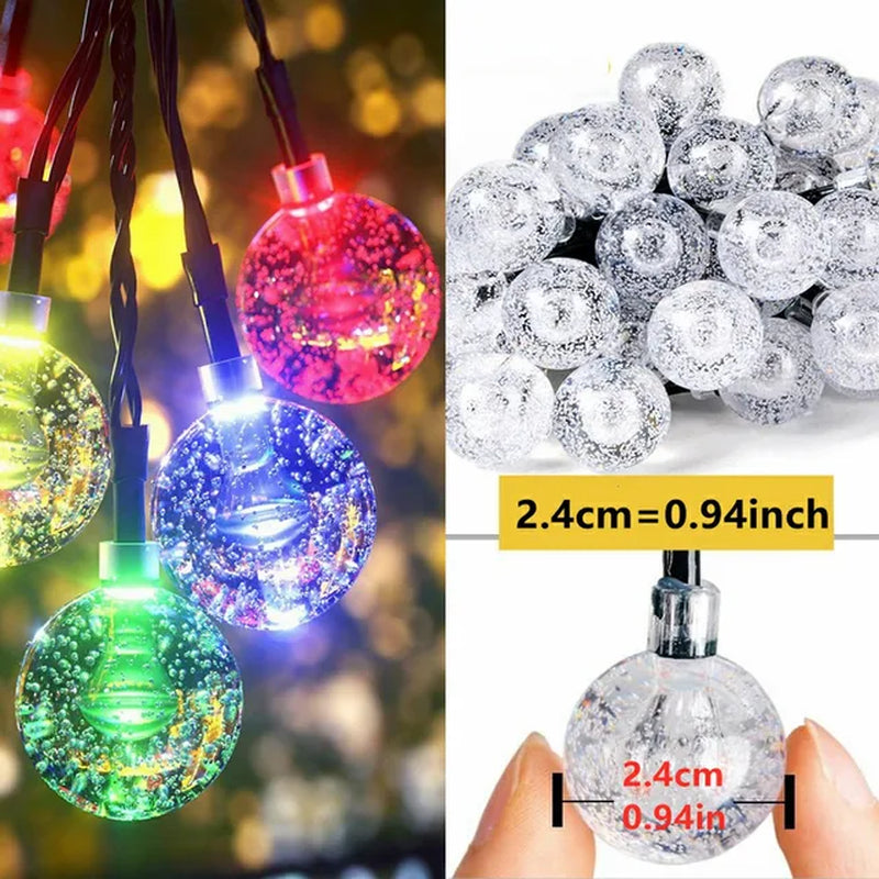 "Crystal Ball Solar Fairy Lights - Perfect for Christmas Decor!"