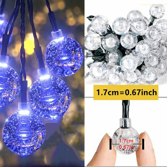 "Crystal Ball Solar Fairy Lights - Perfect for Christmas Decor!"