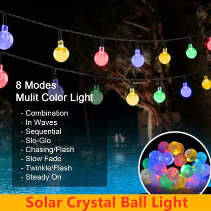 "Crystal Ball Solar Fairy Lights - Perfect for Christmas Decor!"