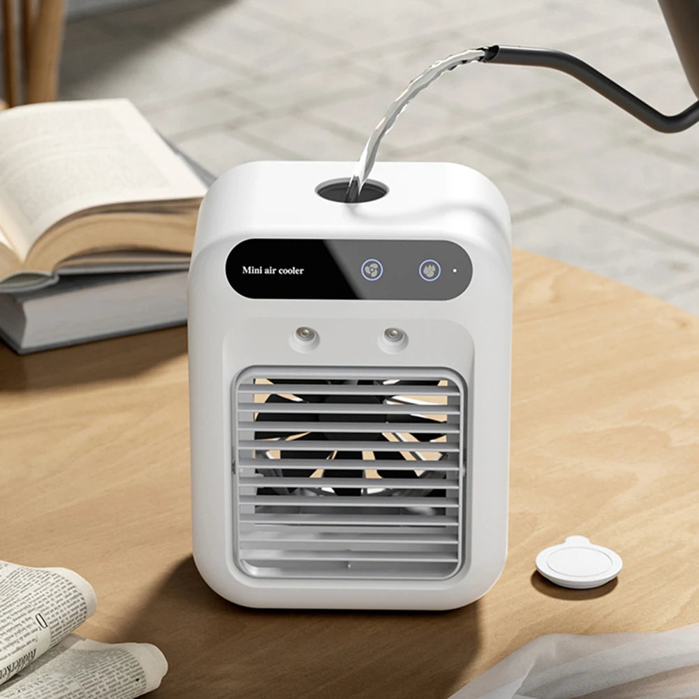 "Portable Mini Air Conditioner with Humidifier and Mist Cooler - Stay Cool Anywhere!"