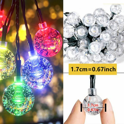 "Crystal Ball Solar Fairy Lights - Perfect for Christmas Decor!"