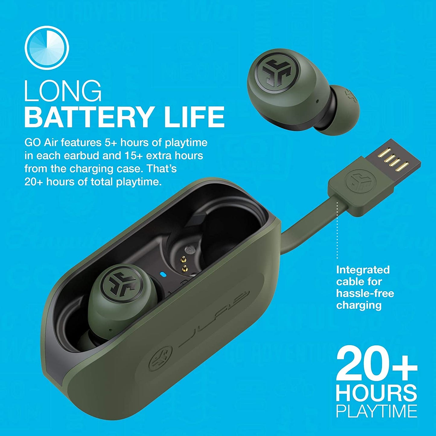 Green Go Air True Wireless Earbuds: Dual Connect, Sweat-Resistant, Bluetooth 5.0, 3 EQ Sound Settings