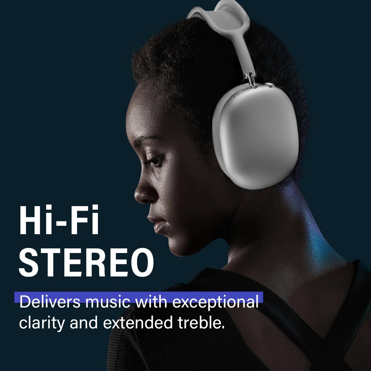 Pro Wireless Headphones Bluetooth,Active Noise Canceling over Ear Headphones with Microphones Hifi Audio Headset for Ios/Android-Silver