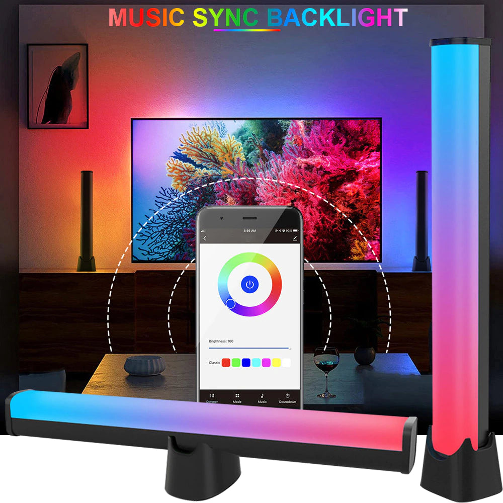 "Ultimate Smart LED Light Bars: Colorful Ambiance, Bluetooth Connectivity, Music Sync, and More!"