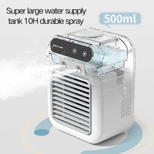 "Portable Mini Air Conditioner with Humidifier and Mist Cooler - Stay Cool Anywhere!"