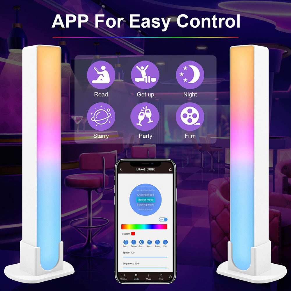 "Ultimate Smart RGB Light Bars: Transform Your Space with WIFI Control, Ambient Lighting, and Party Mode!"