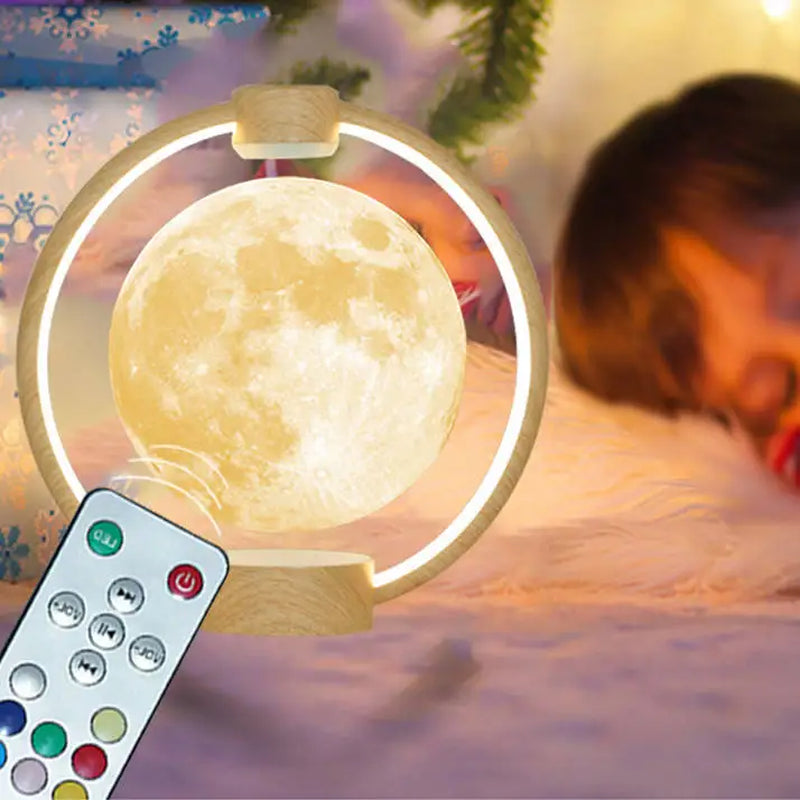 Levitating Moon Light Bluetooth Speaker: 3D Stereo Sound, Magnetic Levitation, LED Globe Lights