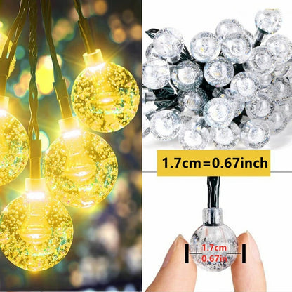 "Crystal Ball Solar Fairy Lights - Perfect for Christmas Decor!"