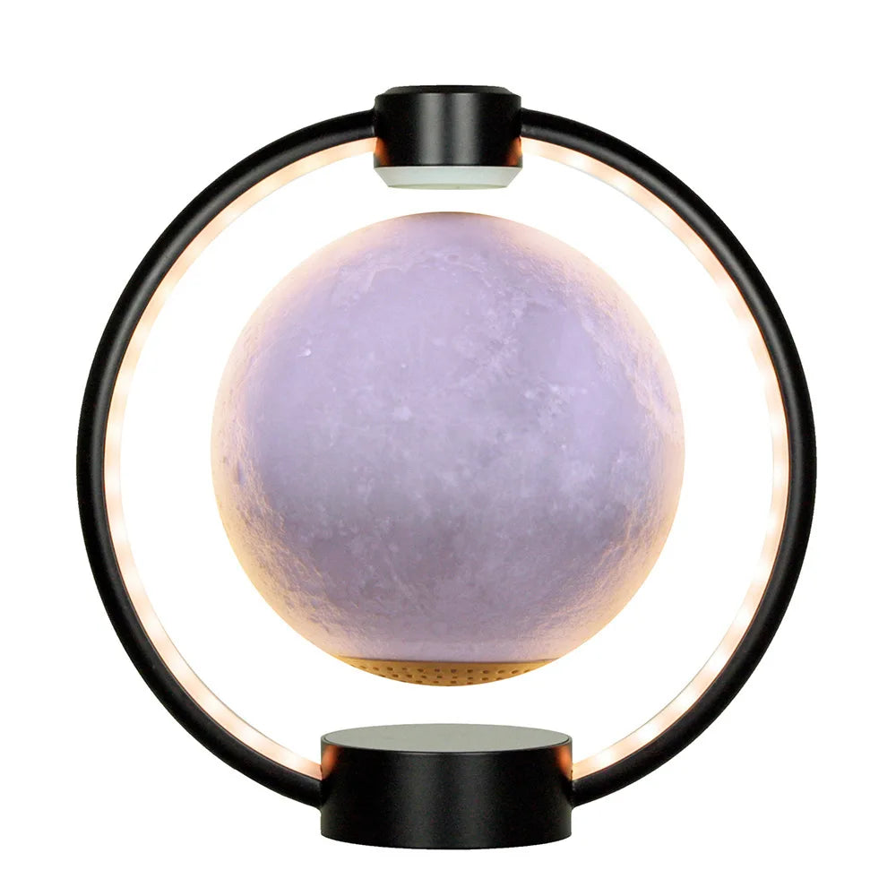 Levitating Moon Light Bluetooth Speaker: 3D Stereo Sound, Magnetic Levitation, LED Globe Lights