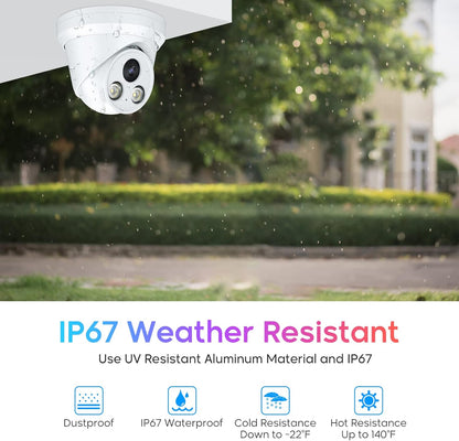 "8MP Color Night Vision Outdoor Security Camera with Motion Detection and Built-in Mic"