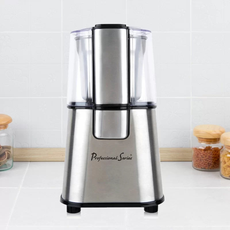 "Powerful Electric Coffee Grinder with Precision Blades"