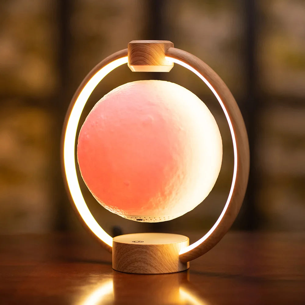 Levitating Moon Light Bluetooth Speaker: 3D Stereo Sound, Magnetic Levitation, LED Globe Lights