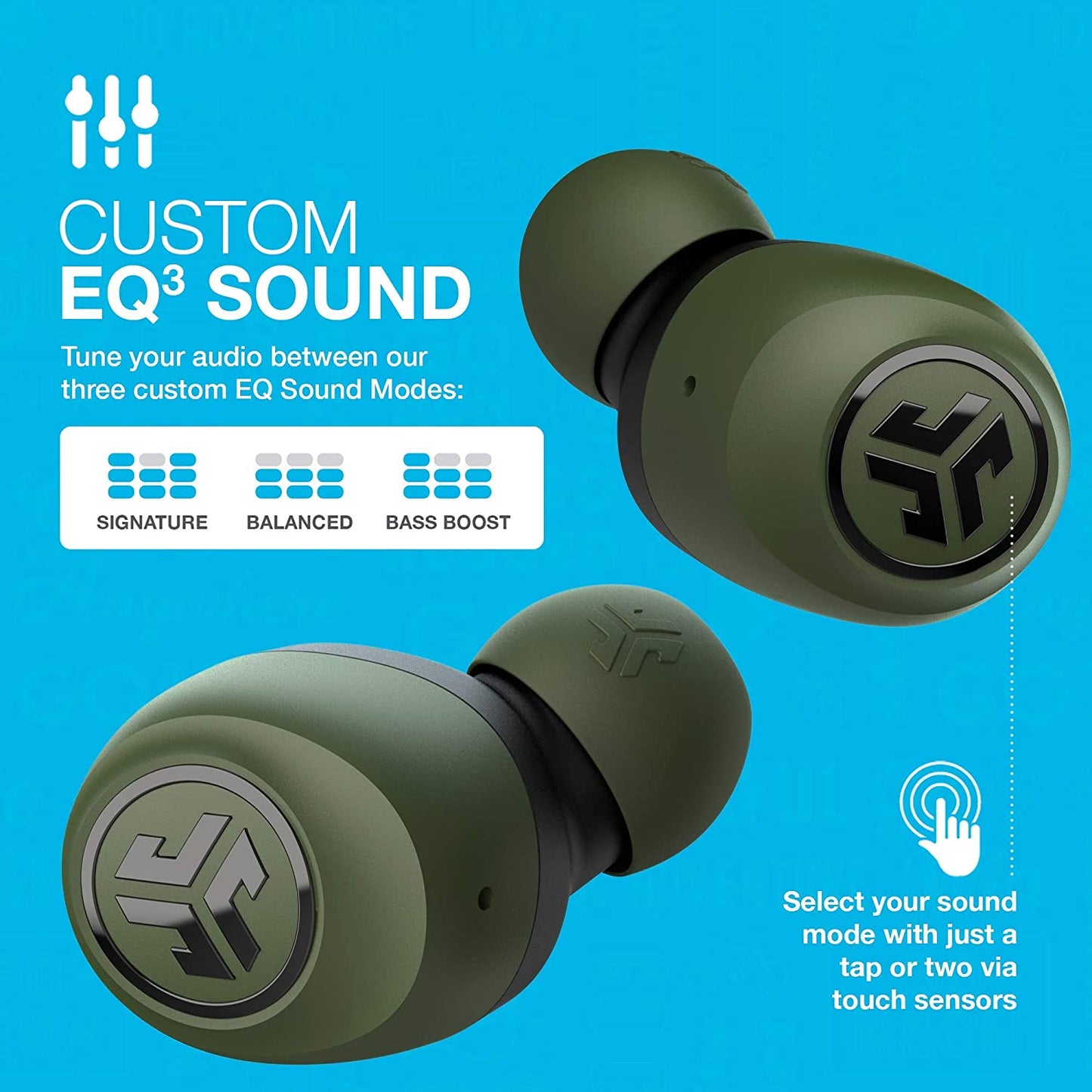 Green Go Air True Wireless Earbuds: Dual Connect, Sweat-Resistant, Bluetooth 5.0, 3 EQ Sound Settings